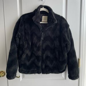 black faux fur urban outfitters jacket